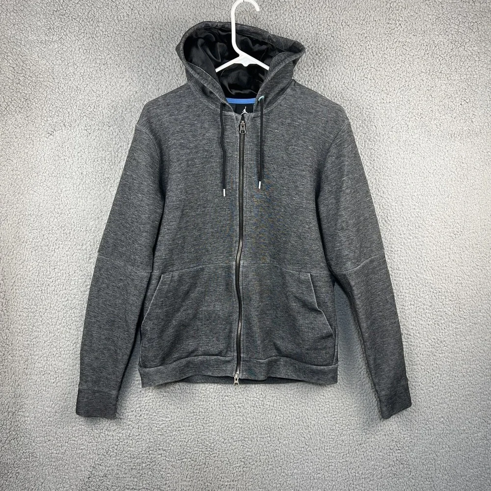 Air Jordan Mens AJ XI Pinnacle Hooded Full‎ Zip Hoodie 632072-032 Gray Sz Medium